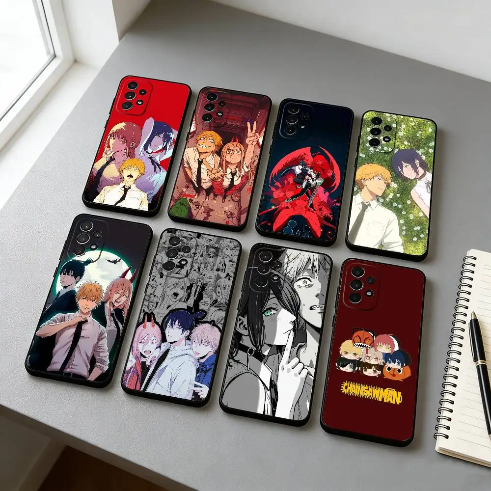 C-Chainsaw M-Man Phone Case For Samsung S25,S24,S21,S22,S23,S30,Ultra,S20,Plus,Fe,Soft Silicone Black Cover
