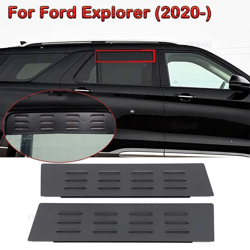 For Ford Explorer 2020-2026 Aluminum Black Car Rear Door Air Vents ventilation shutters cover Trim Car Accessories