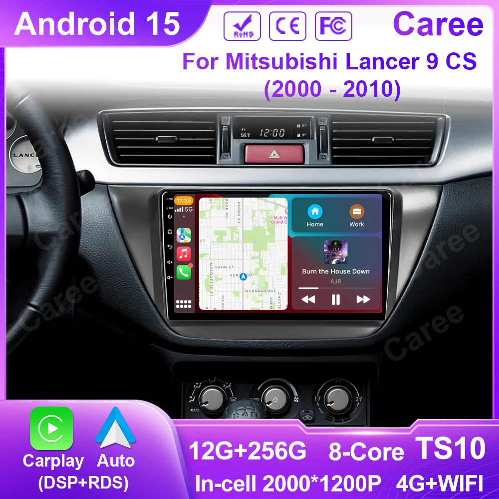 

For Mitsubishi Lancer 9 CS 2000 2001 2002-2010 Car Radio Carplay multimedia video player GPS DSP Car Autoradio QLED No 2din DVD