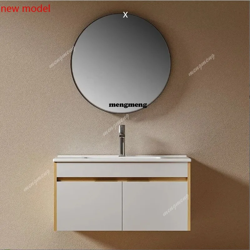 

H134jl-Modern Wall-Mounted Smart Mirror Bathroom Vanity Set Waterproof Lacquered Medicine Cabinet Plywood Ceramic Home