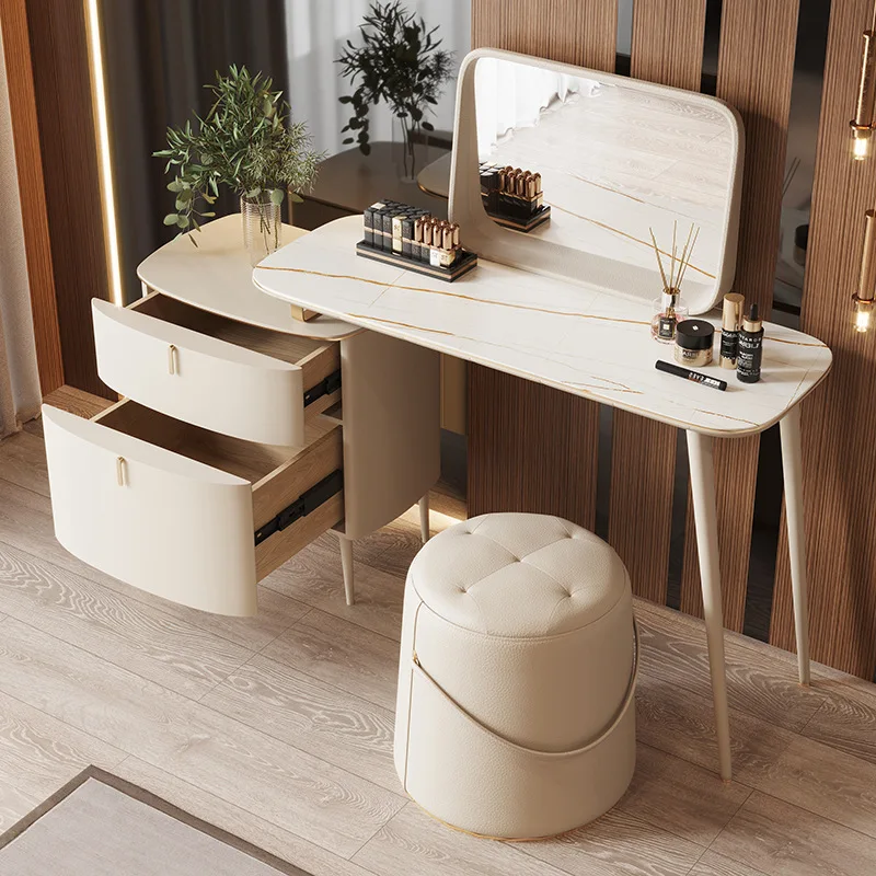 بسيطة و e**** خزانة قهوة الحليب الميكانيكية، طاولة زينة متعددة الوظائف للفتيات الصغيرات على الطراز الكريمي