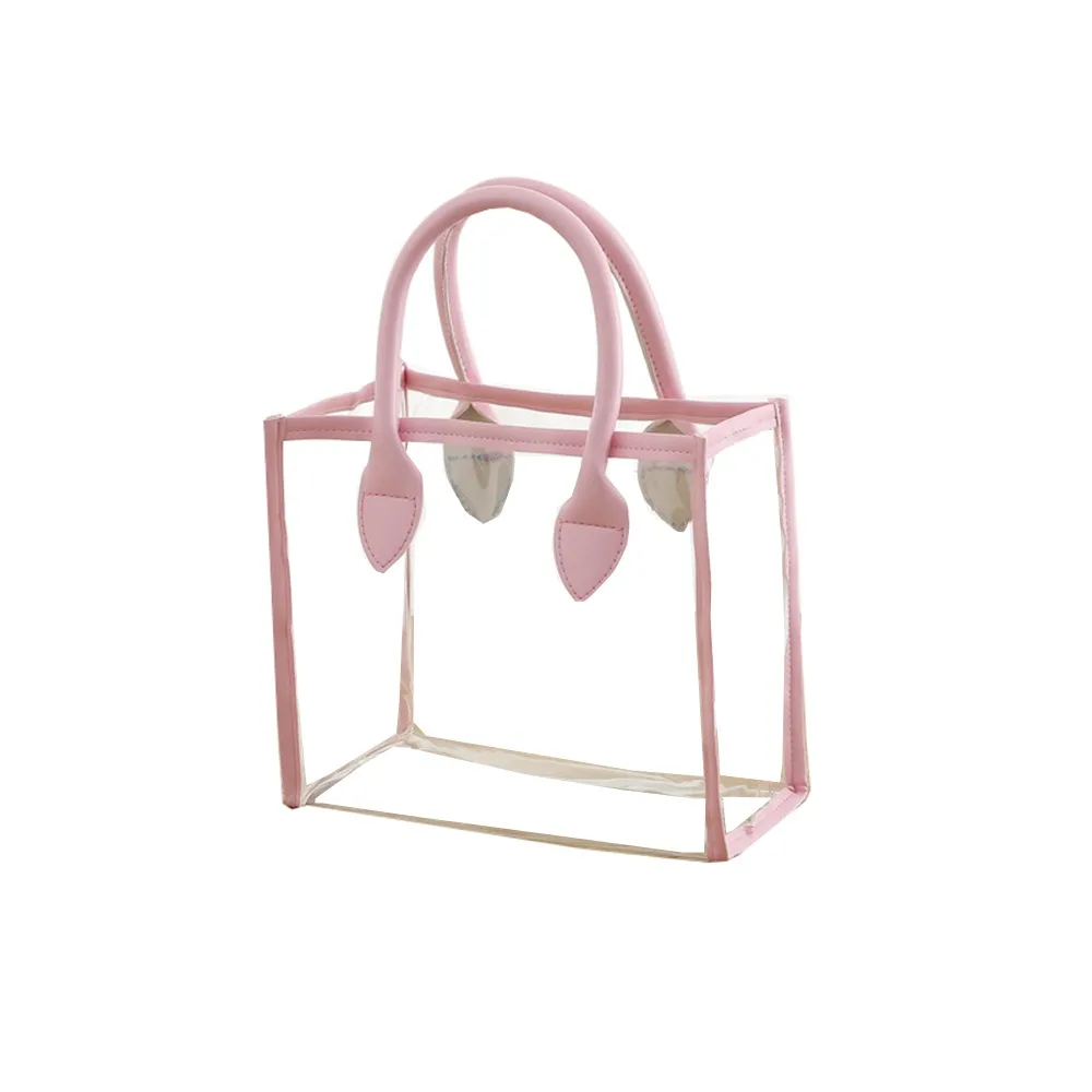 

Waterproof Transparent Gift Bag Large Capacity Portable Handhold Packaging Tote Lightweight Reusable Clear PVC Handbag Candy