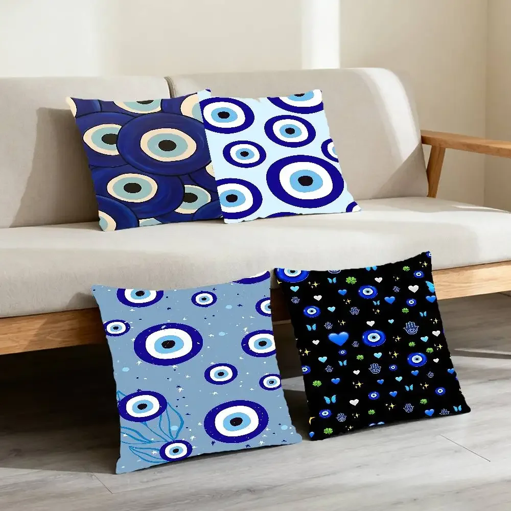 Turkish Evil Eye Pillow Case Pillow Cover Cushion Case For Sofa Couch Polyester Pillowcase For Fall Home Decor