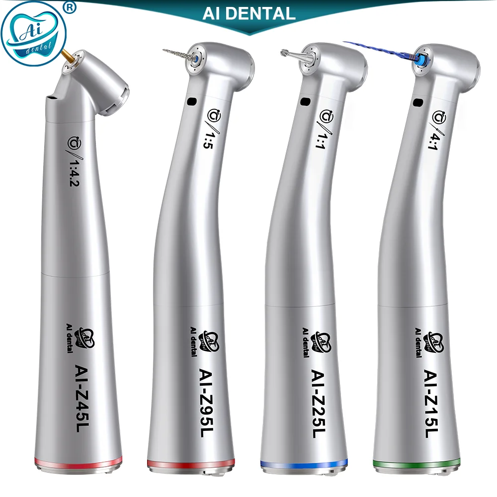 AI-Z Series Dental Contra Angle Increasing Speed 1:4.2/1:5/1:1/4:1 Low Speed Handpiece Optic LED For E-type Electric Micromotor