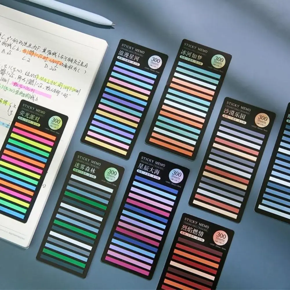 Rainbow Color Index Memo Pad, Sticky Notes, Paper Sticker, Notepad, Bookmark, Material Escolar, Papelaria Kawaii, Postou-o, 300 Folhas