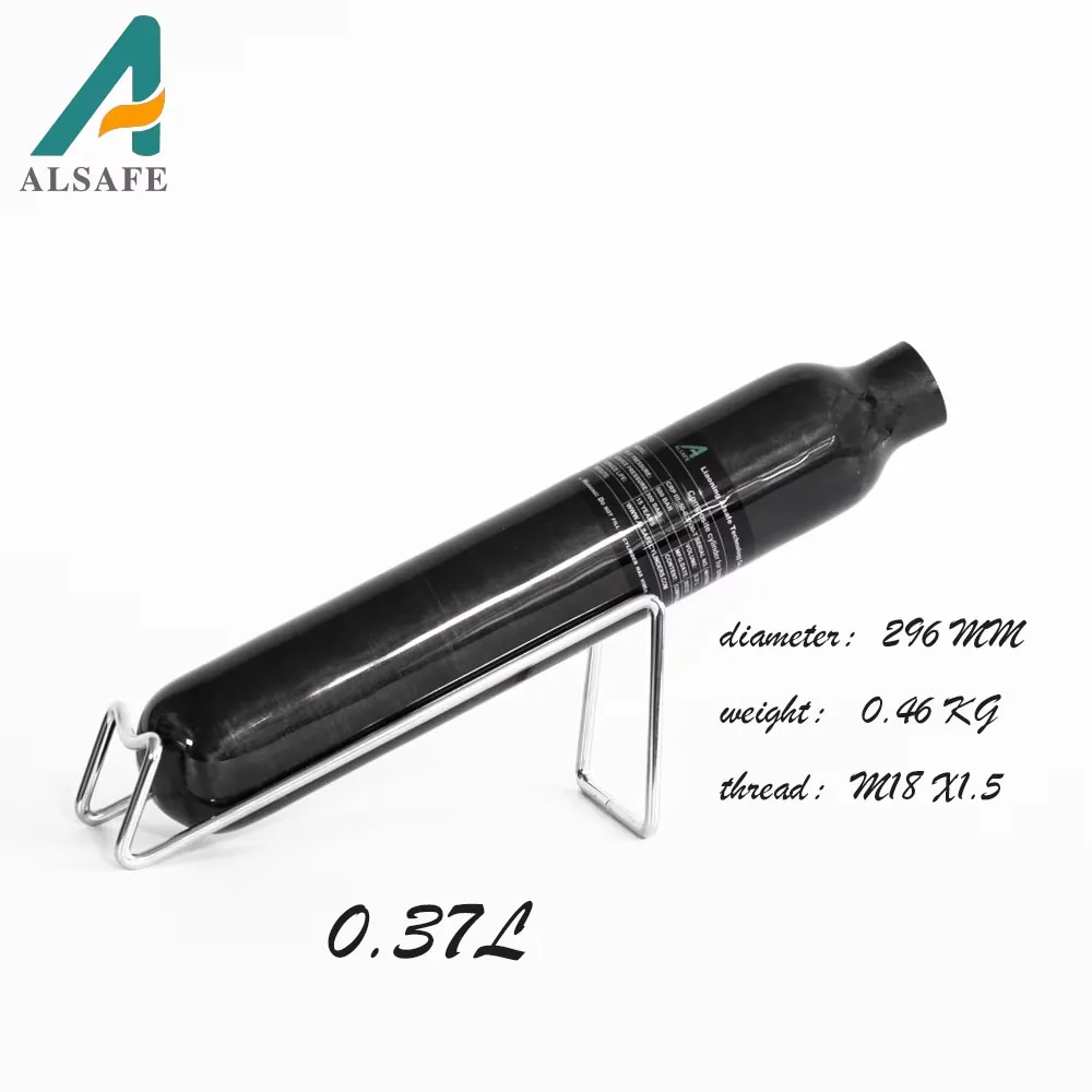 

ALSAFE 4500Psi 300Bar 30Mpa 0.37L 370cc Carbon Fiber Cylinder High Pressure Tank HPA Cylinder Diving Scuba M18*1.5