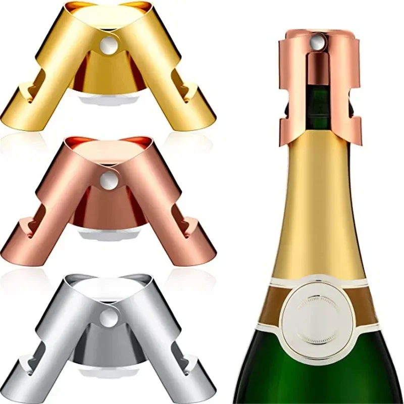 Champagne Stopper Stainless Steel Champagne Bottle Sealer Sparkling Wine Bottle Plug Sealer Leak-Proof Bubble