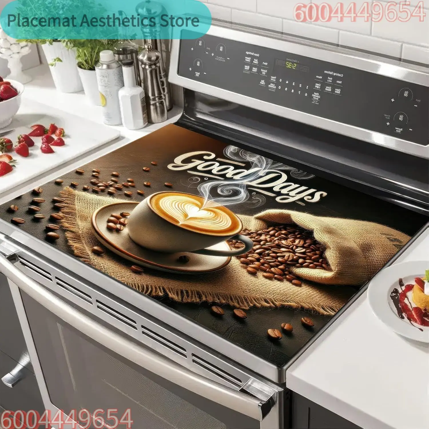 Good Days Diatomite Stove Top Cover Heat Resistant Non Slip Protector Mat for Electric Cooktop Coffee Bar Kitchen Decor Pad