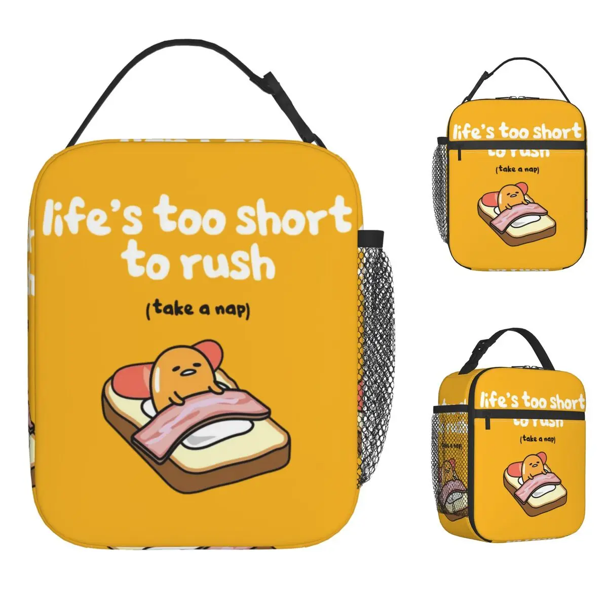 

Gudetama Life's Too Short To Rush Insulated Lunch Bag Thermal Bag Lunch Container Portable Tote Lunch Box Girl Boy Work Travel