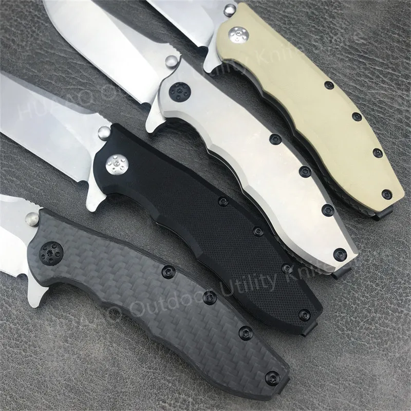 0562 Ball Bearing Pocket Knife D2 Blade Carbon Fiber/G10 Handle Reversible Pocketclip Outdoor Tactical Combat Folding Knives