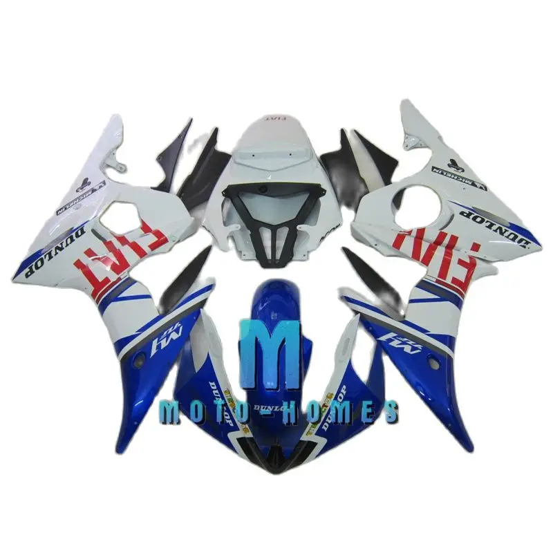 AliExpress ZXMOTOR Customizable Motorcycle Fairings Kits  for Yamaha R6 03 04 05 2003 2004 2005 YZF R6 Injection Bike Rebuild Bodykit Blue White