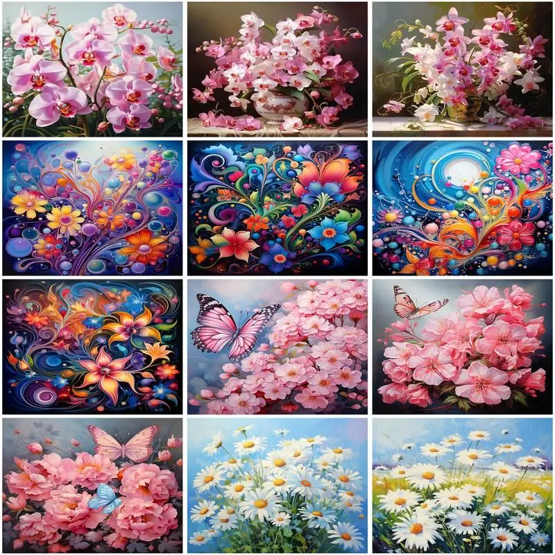 

CHENISTORY DIY Paint By Number Flowers For Adults Kids Picture By Numbers Acrylic Paint Drawing On Canvas Home Decor