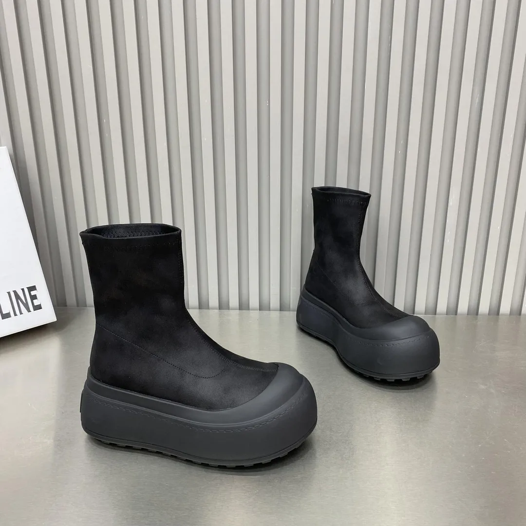 Ladies Fashion Knee Boots High Heels Thin Tall Autumn Winter Warm Thick Sole Elastic Boots Tall Rider Boots Botas De Mujer