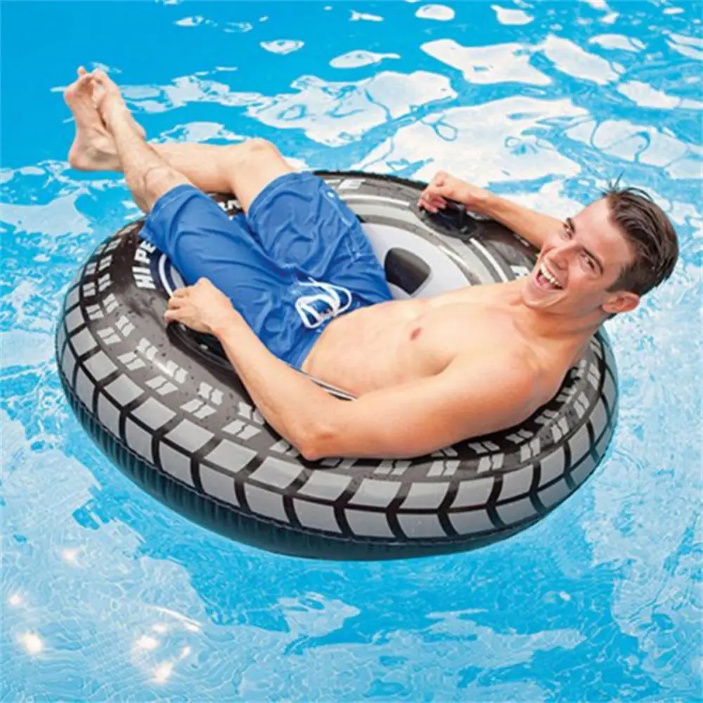 Adults Swimming Ring Tyre Shaped Strong Buoyancy Inflatable Soft Summer Pool Floating Water Play Toy Summer Outdoor Supplies