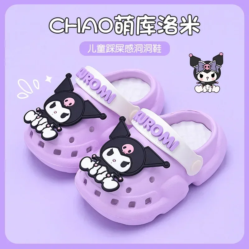 Sanrio Hello Kitty Clogs Summer Women Outdoor Beach Slippers Home Non Slip Cute Kuromi Cartoon Sandals Toe Cap Kawaii Gift