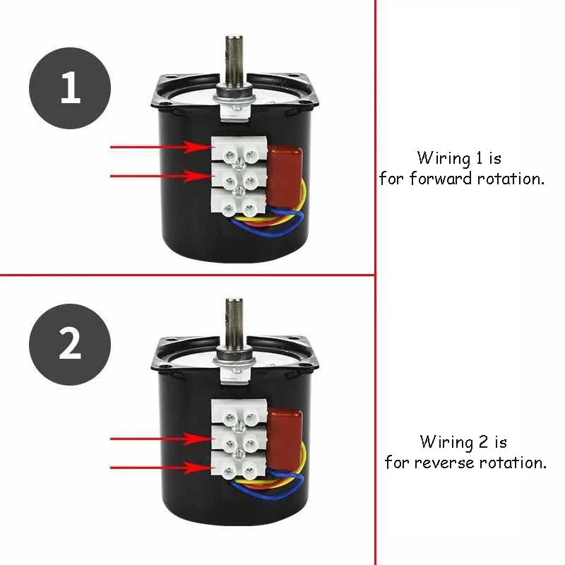 60KTYZ 220V Micro AC Geared Motor 1.2~110 RPM 14W Power Permanent Magnet Synchronous Small Motor Gear Low Speed Motor