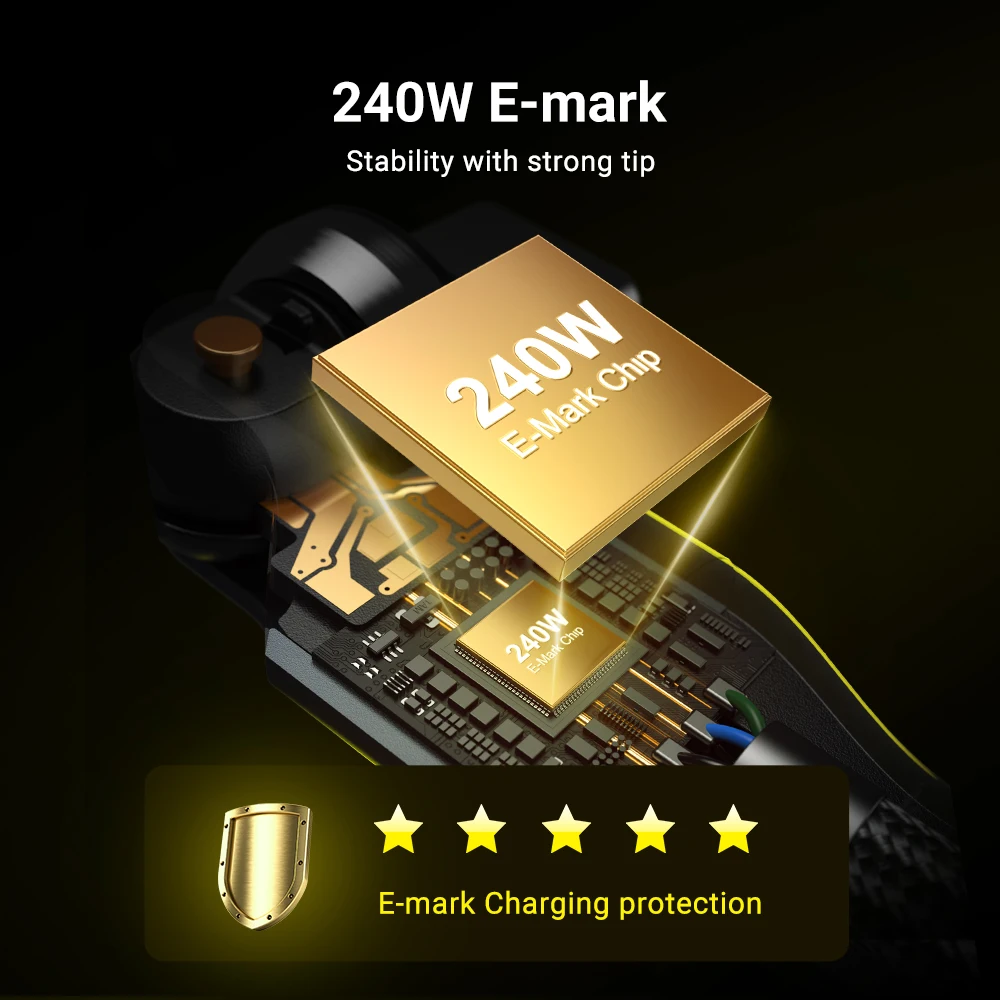 AUFU 240W Super szybkie ładowanie Kable typu C do iPhone'a 16 Kabel typu C do USB typu C 5A do Macbooka iPada Samsunga Przewód danych — zdjęcie produktu 4