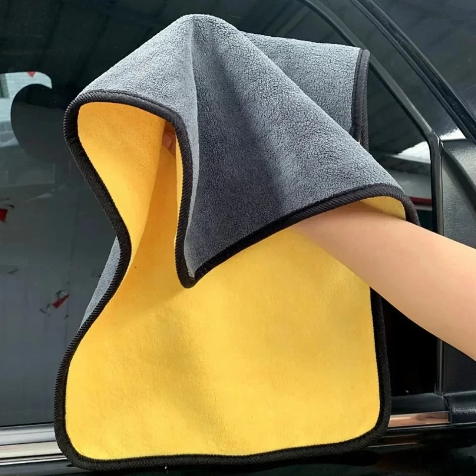 Multifunctional Coral Velvet Towel Can Be Hung Car Wash Towel Thick Double-sided Absorbent Wipe Car Accessories Car Wipe Towel