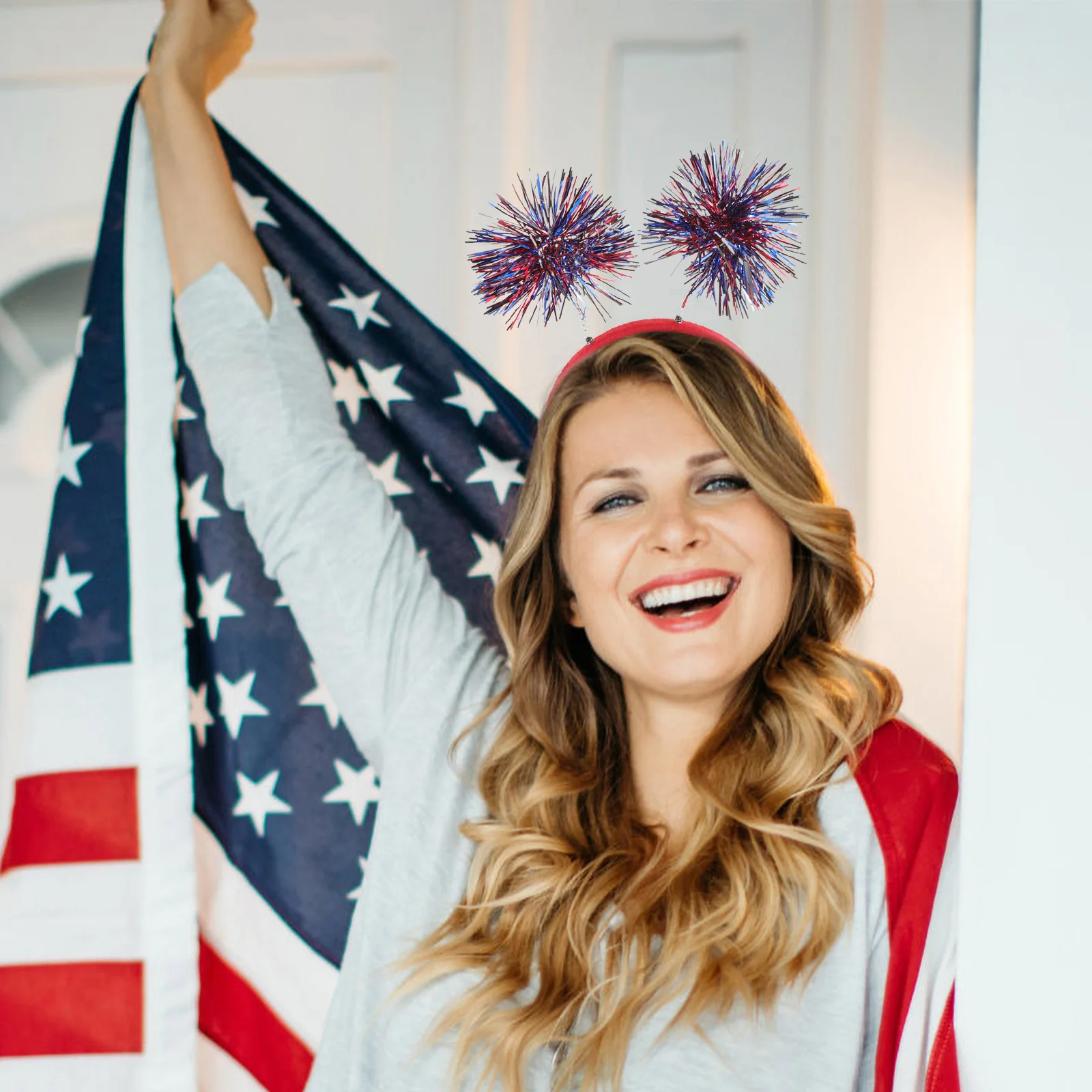 

2 Pcs American National Day Headband Festival Independence Accessories Party Decorations Decorative Hair Hoops Headbands