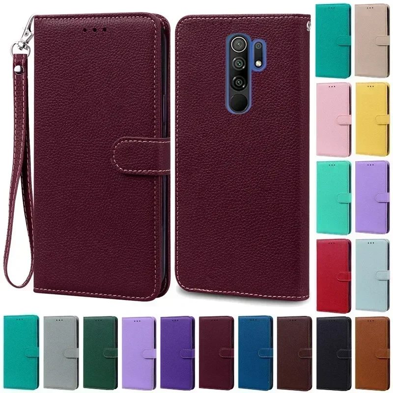 For Redmi 9 Case Soft Silicone Wallet Cover Phone Case For Xiaomi Redmi 9 Leather Flip Case Coque Fundas Shell