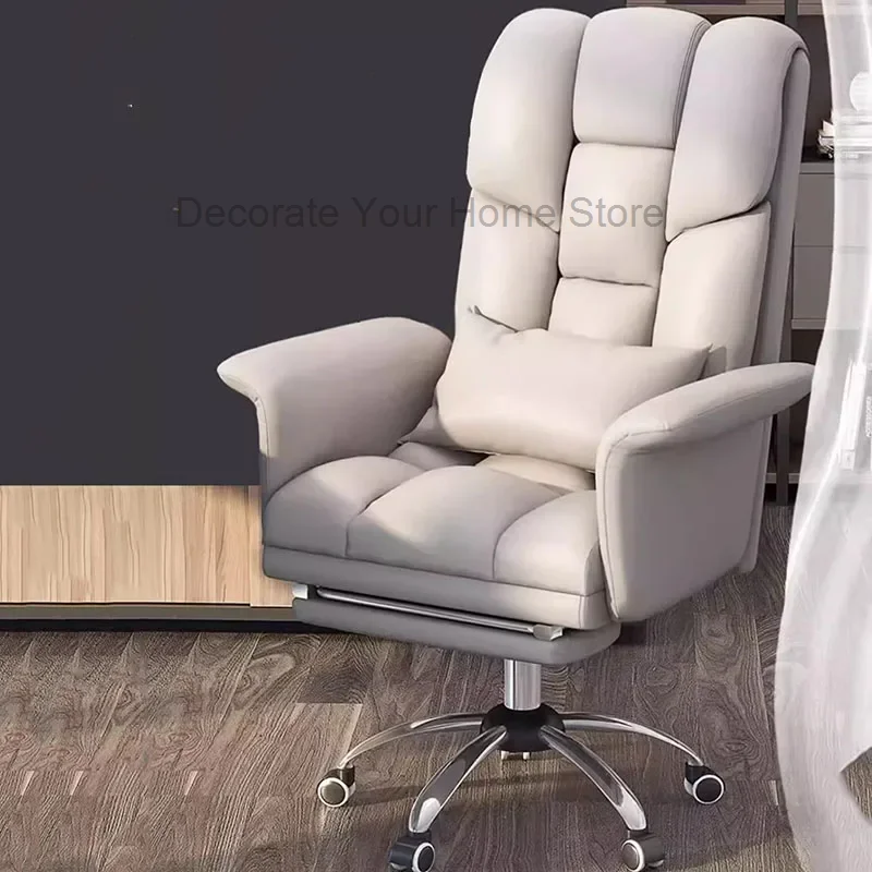 

Luxury Portable Office Chair Ergonomic Back Cushion Comfy Footrest Office Chairs Wheels Mobile Sillas De Oficina Furniture