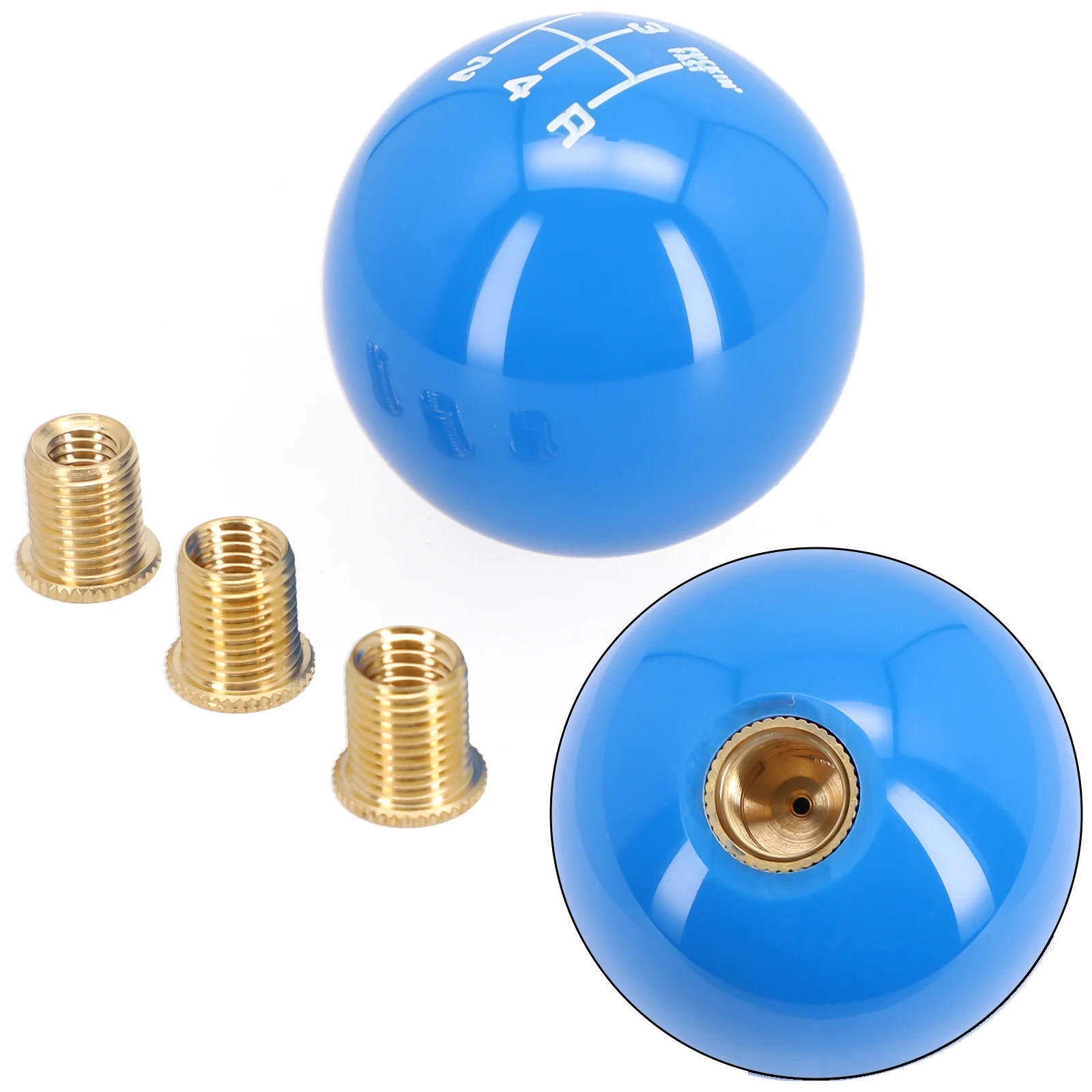 5 Speed Manual Transmission Round Ball Gear Shift Knob with Multiple Thread Adapters for Precise and Comfortable Shifting