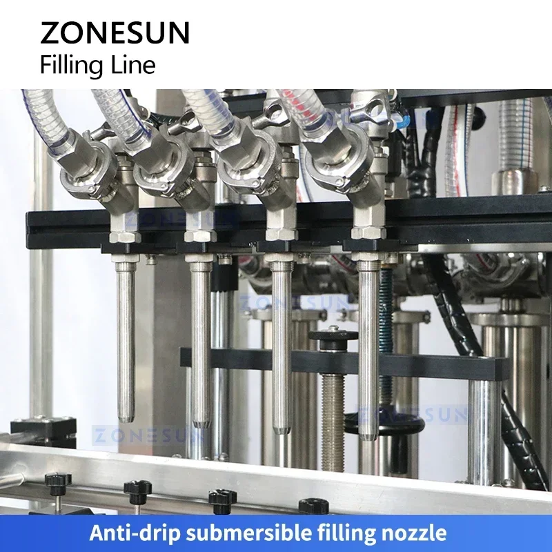 ZONESUN ZS-PPCL2 llenado automático tapado etiquetado máquina monobloque bomba de émbolo línea de embalaje de botellas pequeñas