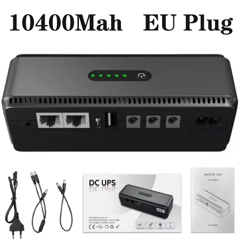 New AC85-265V DC1018P Router 5V9V12V Optical Cat Monitor Backup Uninterruptible 10400Mah Power Supply Charger Cell Phone DC UPS