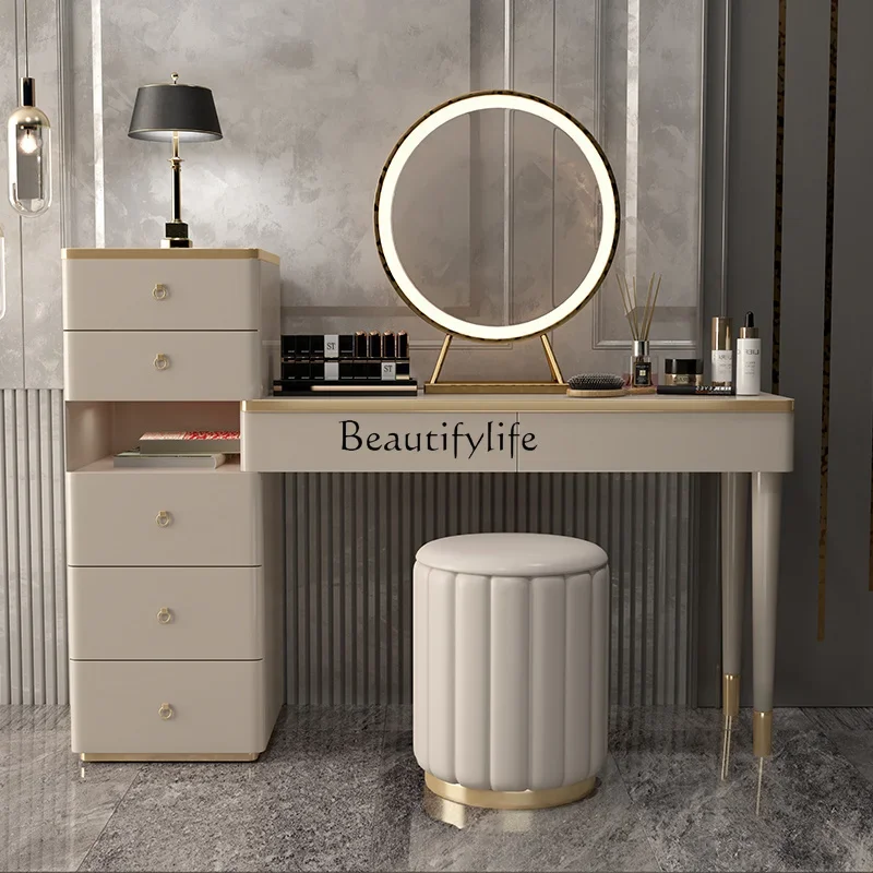 Light luxury dresser desk bedroom multi-drawer modern simple retractable dressing table