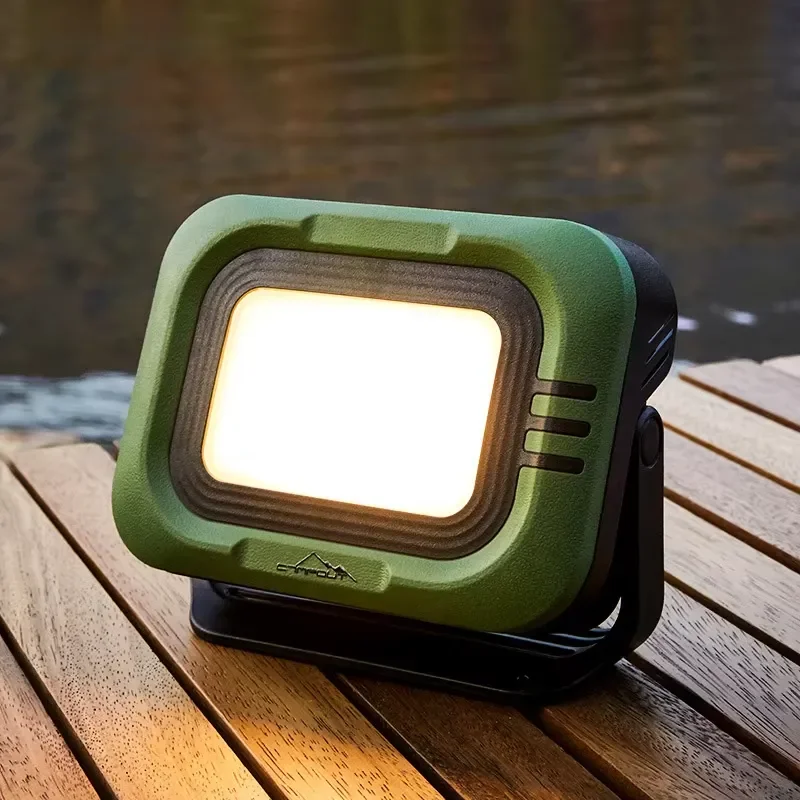 Portable 2 in 1 Solar Camping Light Rechargeable LED Flood Lamp Waterproof Magnetic Emergency Work Light for Outdoor Hiking