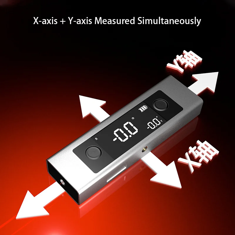 เครื่องวัดมุมดิจิตอลความแม่นยำสูง 0.2 °   เครื่องวัดระดับเลเซอร์แบบดิจิตอลพร้อมจอ LED สำหรับงานปูกระเบื้อง/วัดความลาดเอียง พร้อมเครื่องวัดความเอียงแบบ USB