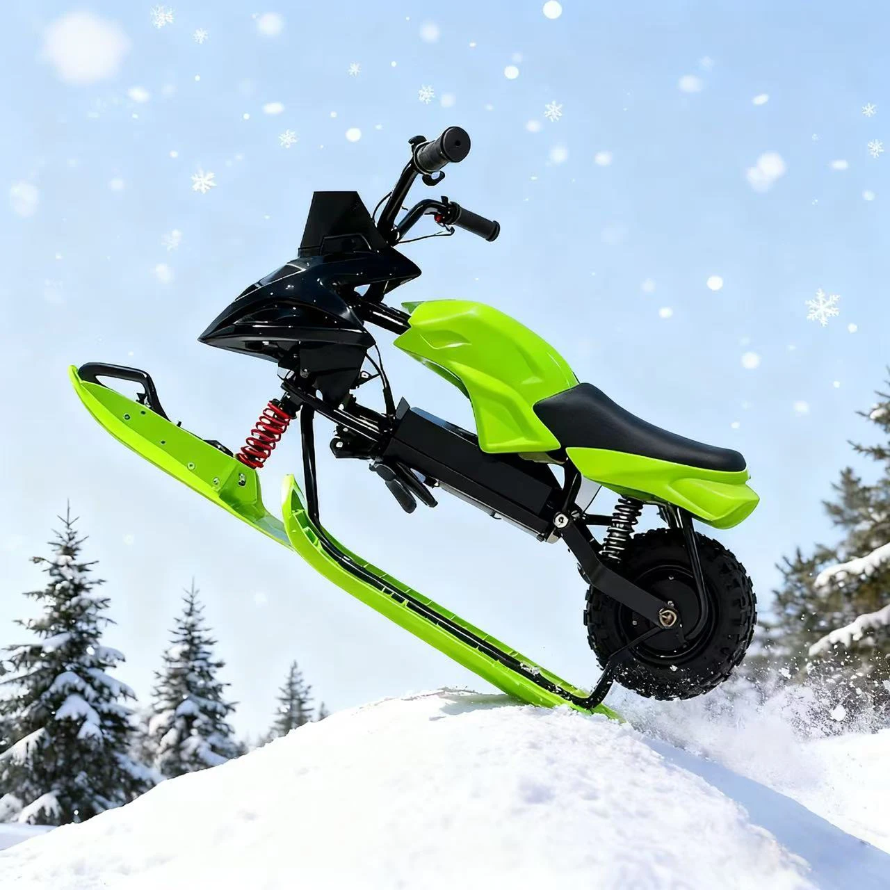 

Children's Electric Snowmobile, 2-Seater Snow Scooter with Parental Remote Control, Anti-Slip Deck, Max Speed 10km/h for Kids