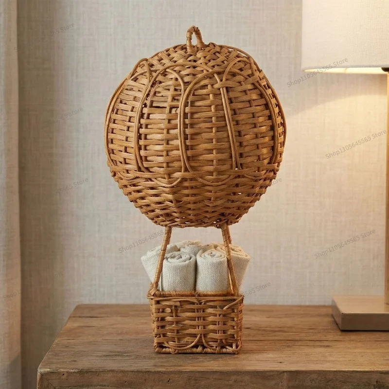 For Nordic style preschool education place photography agency home decoration supplies hand-woven rattan hot air balloon