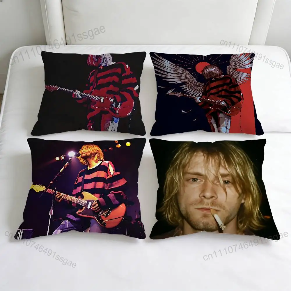 

K-Kurt-t Guitar C-Cobain Square Pillow Case Soft Decorative Throw Pillow Cover for Home Sofa Bed