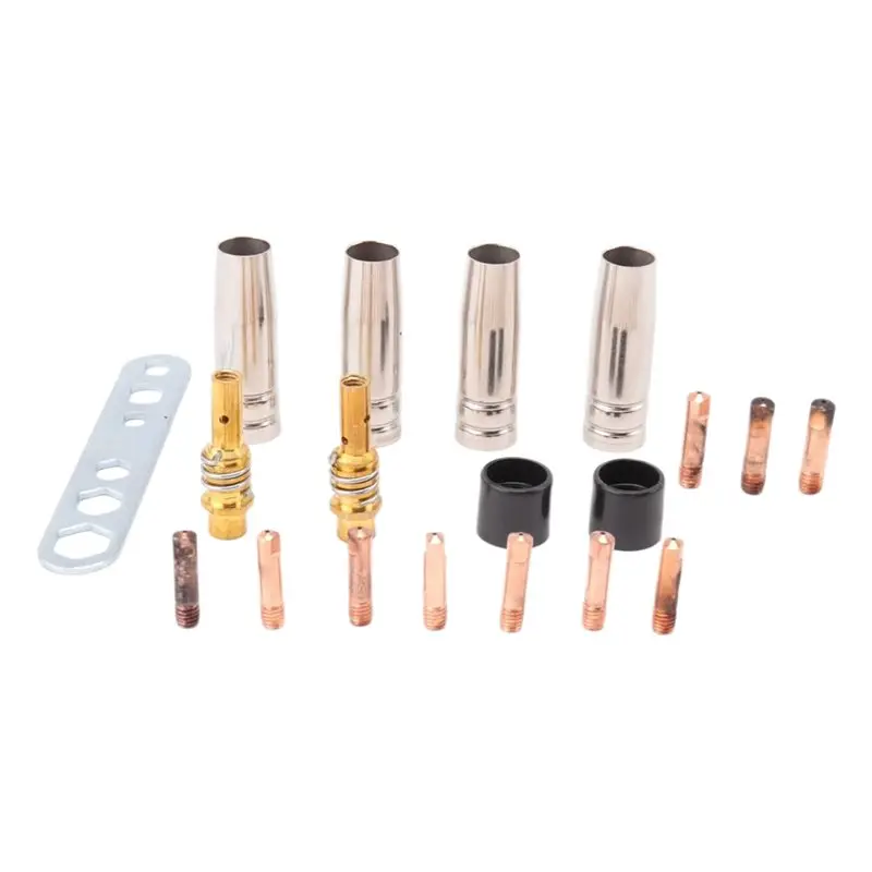 ABVA-19Pcs Nozzle Contact Tips Holder For Mig Welder Torch Contact Semi-Automatic Welding Tool For 15AK Welding Torch