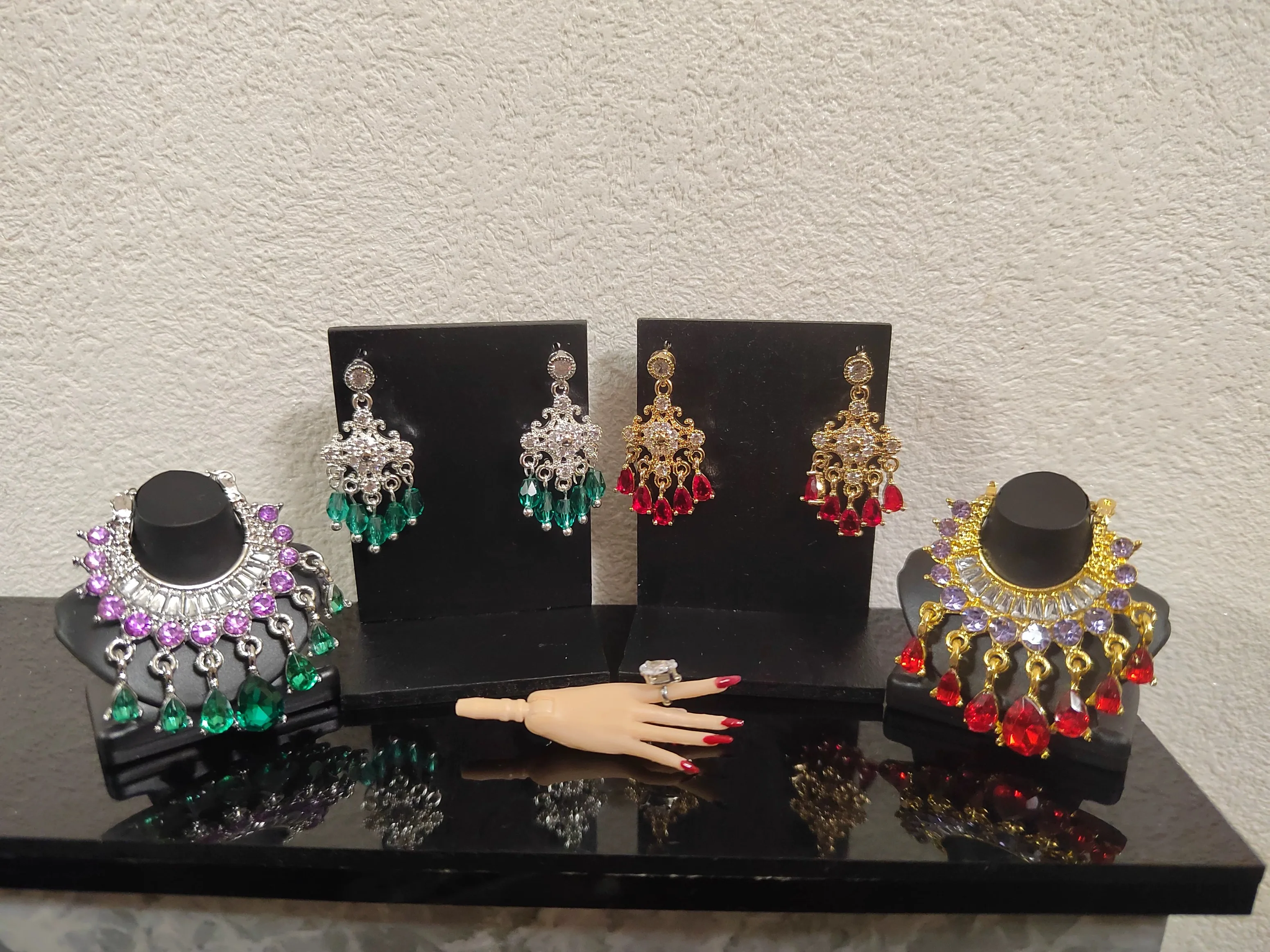 

Ювелирные украшения для кукол 1/6: экзотический роскошный модный комплект с бриллиантовыми серьгами и ожерельем для куклы-супермодели Xianxian 30 см, для самостоятельного украшения куклы.