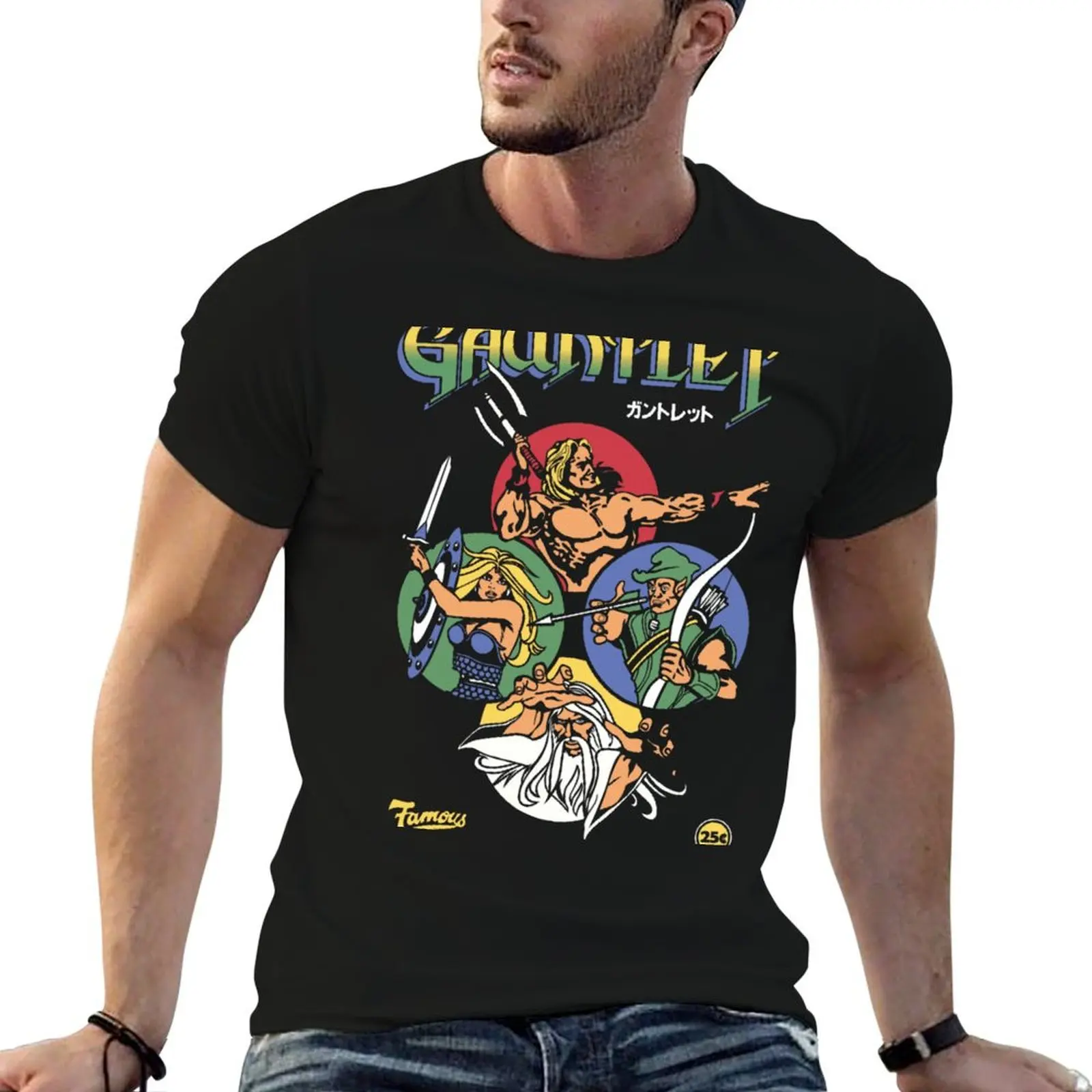 Gauntlet Retro Vintage Arcade Gaming T-Shirt cute clothes blue archive quick drying heavyweights mens t shirts top quality