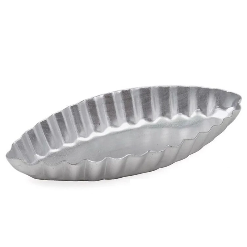 AB09 Long Fluted Edge Little Boat Shape Egg Tart Moulds Cupcake Liners Cake Baking Pan Bakeware Muffin Cake Cookie Mold
