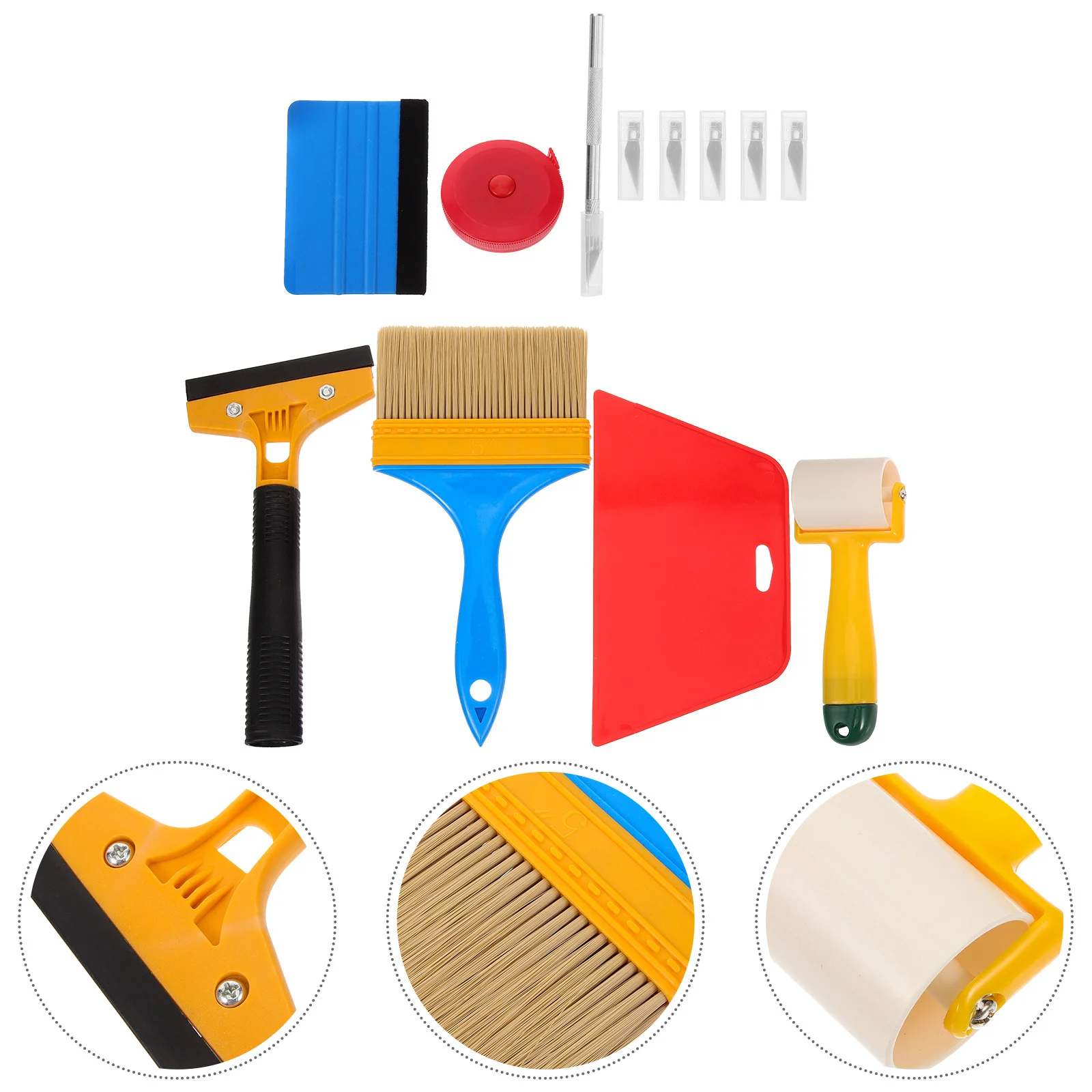 12Pcs Wallpaper Application Kit Includes Scraper Smoother and Roller for Peel and Stick Films Professional Vinyl Installation
