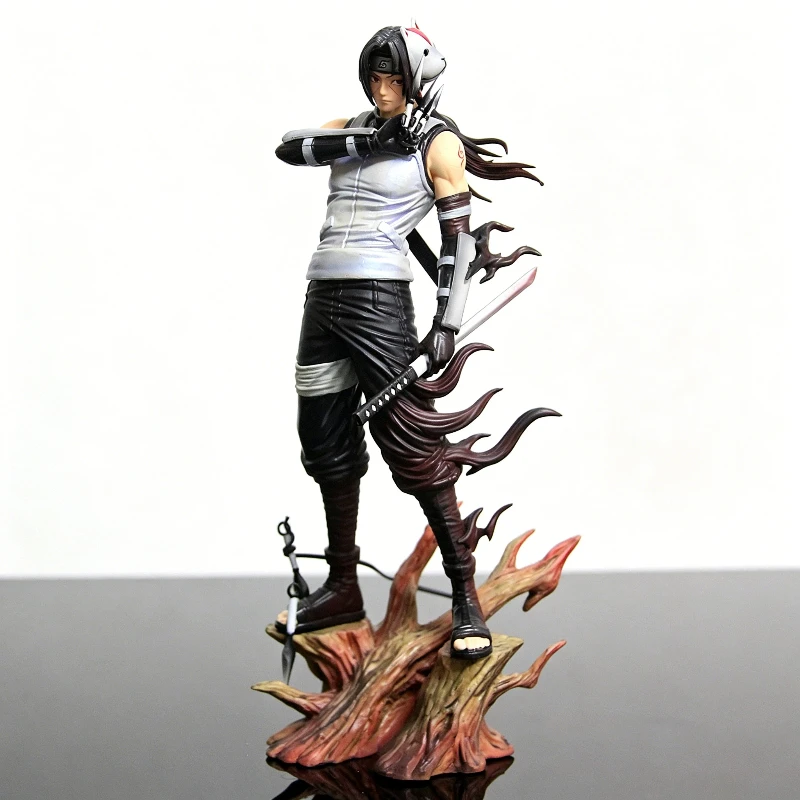 23cm Anbu Uchiha Itachi Anime PVC Figur Naruto Shippuden Sammlerstück GK Statue Modell Desktop-Ornament Ninja Spielzeug Geschenk für Fans