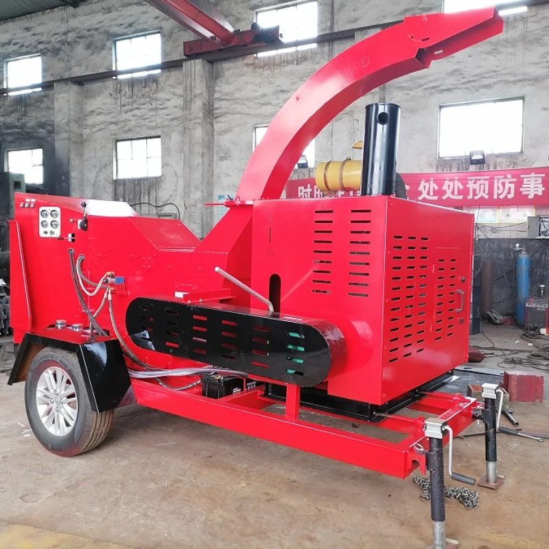 Mobile High Capacity Tree Log Wood Branch Shredder Sawdust Chips Machine Eco-friendly Electric Motor Diesel Engine Wood Crusher