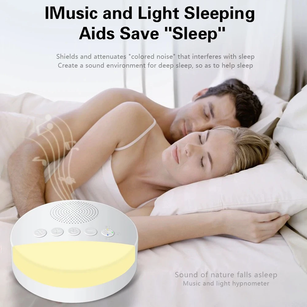 Baby White Noise Machine Kids Sleep Sound Player Night Light Timer Noise Player USB Rechargeable Timed Shutdown Sleep Machine