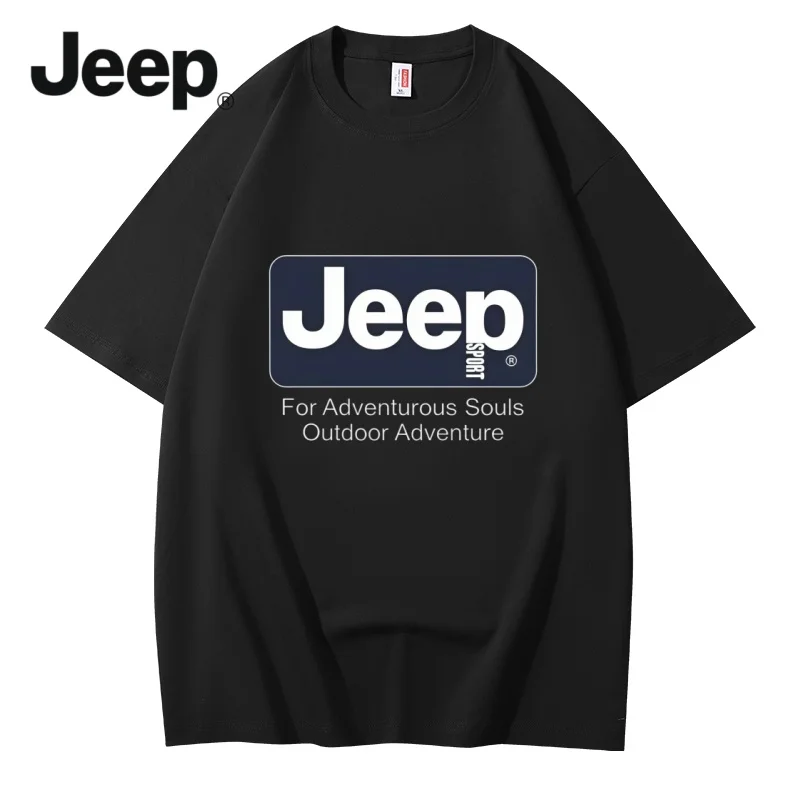 Men's Jeep 2026 new model high-quality summer T-shirt, 100% pure cotton, 230 grams short-sleeved round-neck printed T-shirt