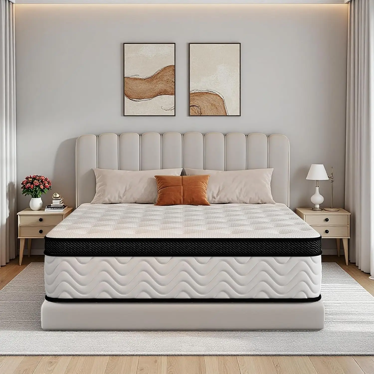 12-Inch Queen Hybrid Mattress with Pocket Springs and Memory Foam, Medium Firm, CertiPUR-US Certified