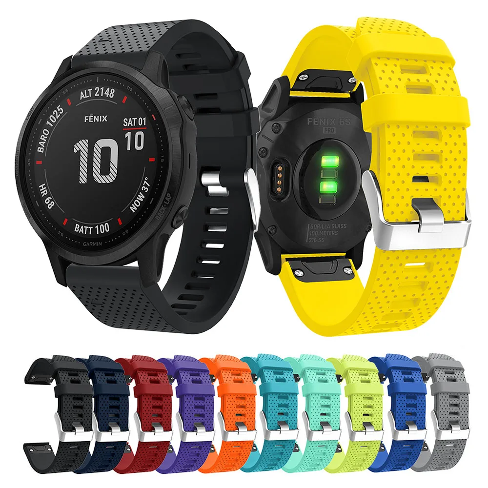20 مللي متر سيليكون مربط الساعة للغارمين فينيكس 5S/5S زائد سريعة الإفراج سهلة صالح سوار للساعة للغارمين فينيكس 6S/6S برو حزام (استيك) ساعة