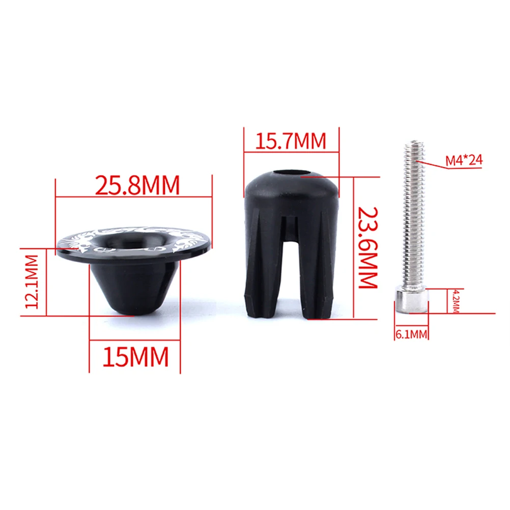 سدادات نهاية البار من سبائك الألومنيوم لدراجة تروس ثابتة على الطرق الجبلية، قبعات سوداء، حلقة فضية، خفيفة الوزن، متينة، سهلة التركيب