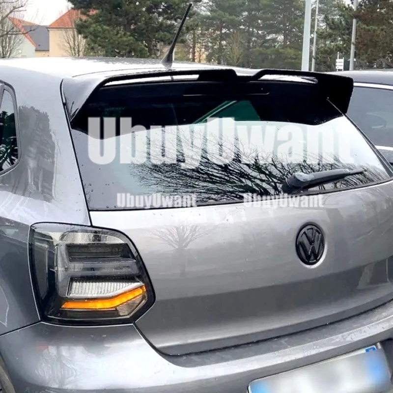 Alerón de techo estilo Oettinger para VW Volkswagen Polo MK5 6R 6C 2011-2018, Kit de accesorios de cuerpo de ala de labio de maletero trasero de plástico ABS