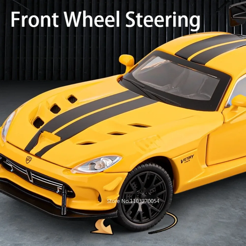 1:32 Viper Hellcat STR Alloy Model Diecast Toys Miniature Car Toys Gift Boys Pull Back Light Sound Doors Opened Kid Toy Vehicles