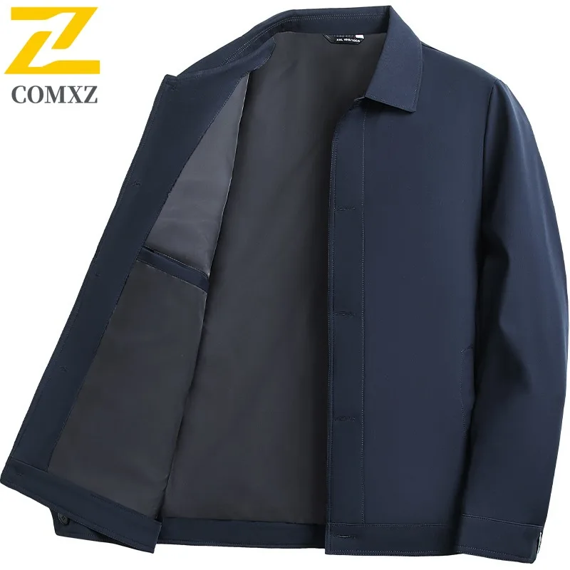 سترة COMXZ للرجال 2025 سترات فاخرة للعمل في الهواء الطلق مقاومة للرياح للدراجات النارية بياقة واقفة للسفر سترة واقية خفيفة الوزن للخريف #5
