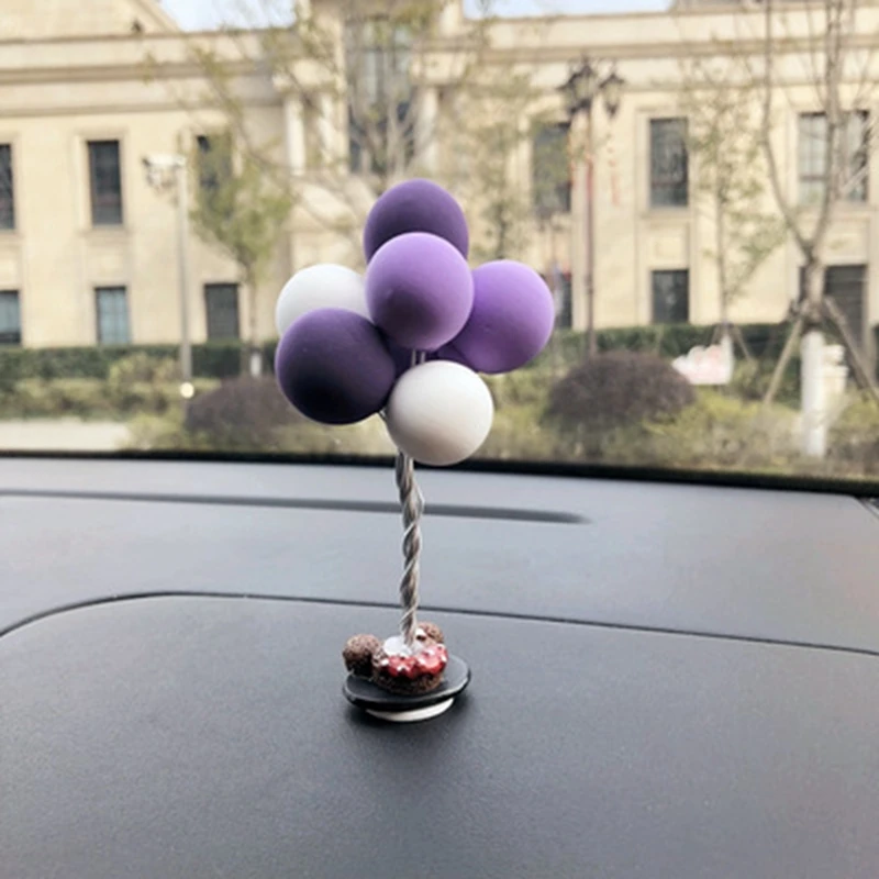 Colorful Balloons Car Decorations Cute Mini Cartoon Car Creative Ornaments Car Accessories for Girls Dashboard Accessories